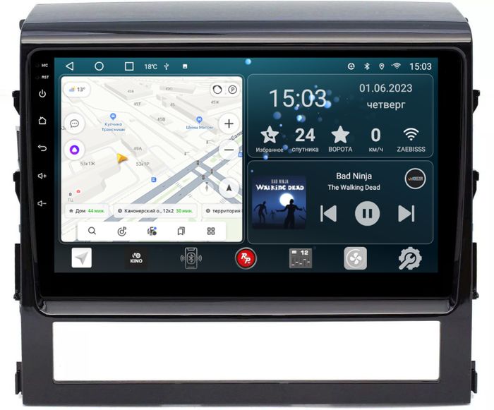 Магнитола для Toyota Land Cruiser 200 2015-2021 (без JBL) - Redpower 201 Android 10, Быстрая, CarPlay, SIM-слот