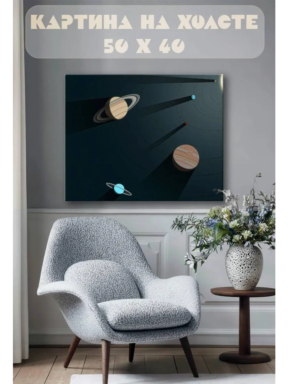 Картина на стену 40 X 50 Планеты