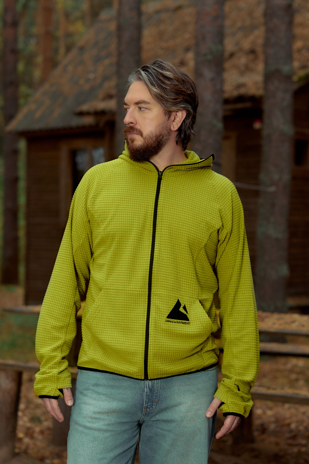 Худи Called a Garment Grid-Tex Hoodie "Golden Olive"