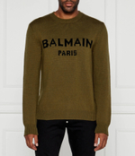 Хлопковый свитер Balmain - оливковый(DH1KD000 KG97)