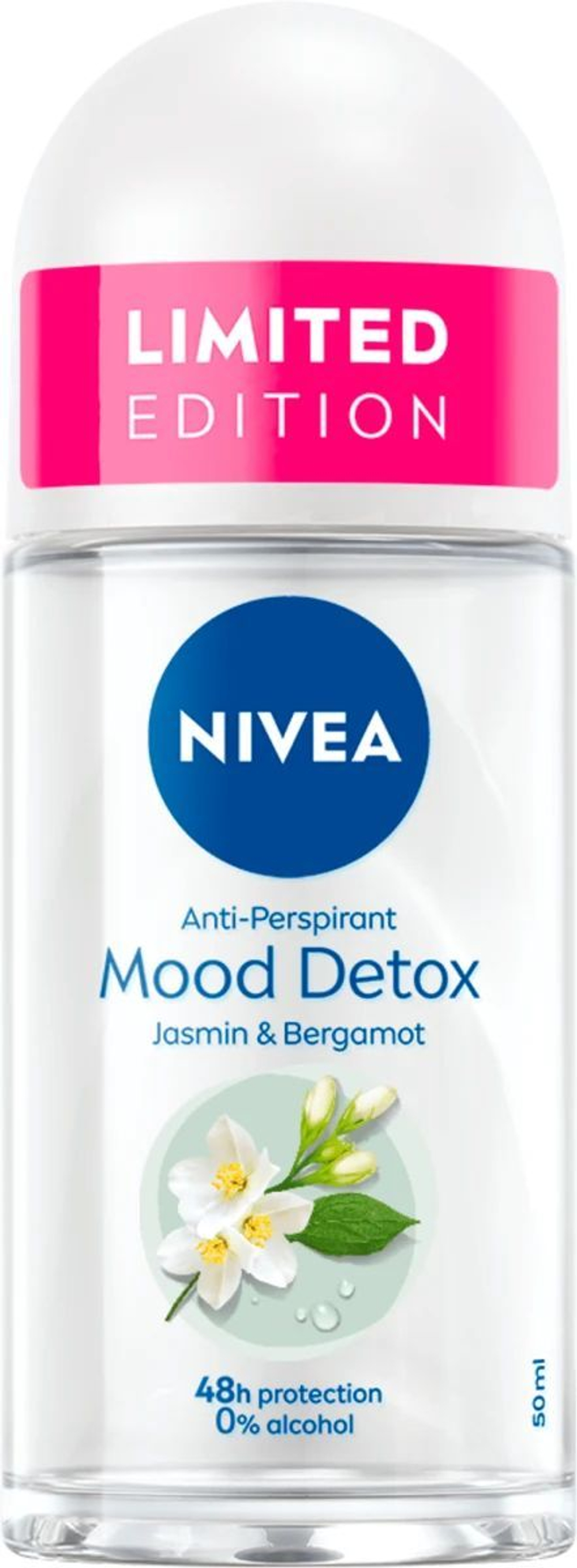 NIVEA шариковый деодорант-антиперспирант женский Mood Detox жасмин и бергамот 50 мл (Германия)