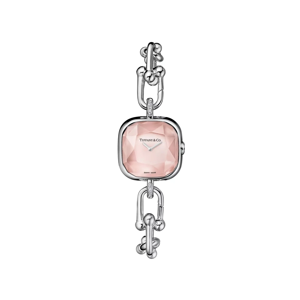 Часы - браслет из серебра 925 с бриллиантами, Tiffany 💠Hard Wear watch pink