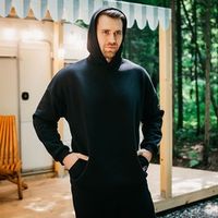 Худи оверсайз "Уголь" мужское утепленное