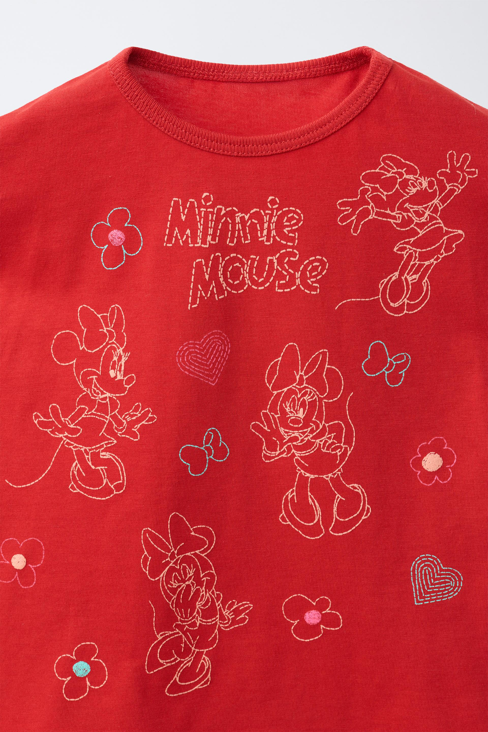 ZARA ФУТБОЛКА MINNIE MOUSE © DISNEY, КРАСНЫЙ