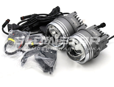 Светодиодные ПТФ Sariti N5, 3.0 дюйма, 12V, 45/76W, 6000K, универсальное крепление (комплект, 2шт)