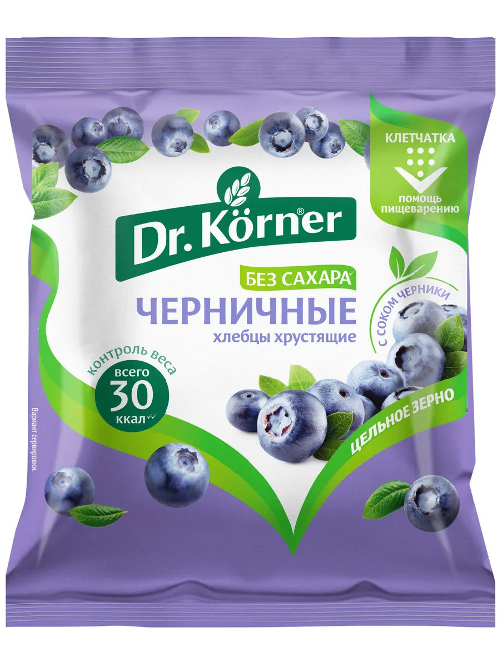 Хлебцы Dr. Korner "Злаковый коктейль черничный" 34шт по 11г
