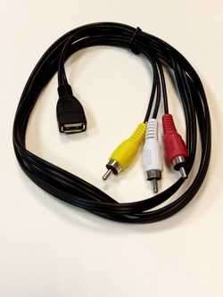 USB гнездо на штекер 3RCA (f-m)1,5 м