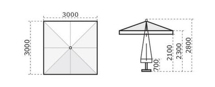 Зонт профессиональный, Palladio Standard, натуральный, слоновая кость