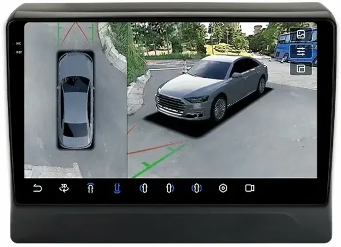 Магнитола для Mitsubishi Delica D5 2019+ - FarCar BX10-360-9633 монитор 10.36" 2K QLED на Android 13, Быстрая, CarPlay, 4G SIM-слот, 4 камеры в комплекте