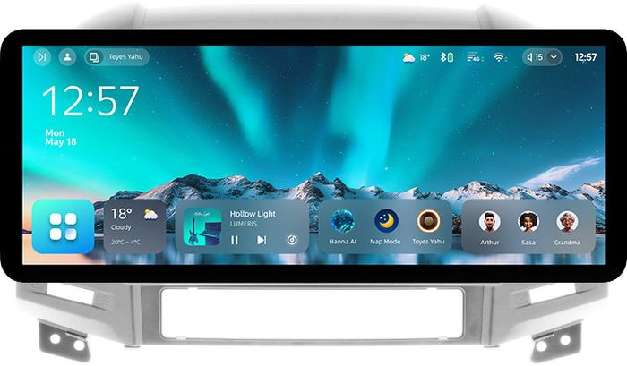 Магнитола для Hyundai Santa Fe 2 CM 2006-2012 (рамка серебро) - Teyes CC4 монитор 12.3" 2K QLED + рамка 9, Android 14, Быстрейшая, Snapdragon 680, DSP, CarPlay, 4G SIM-слот