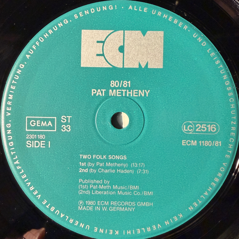 Pat Metheny, Charlie Haden, Jack DeJohnette, Dewey Redman, Mike Brecker ‎– 80/81 2LP (Германия 1981г.) ECM