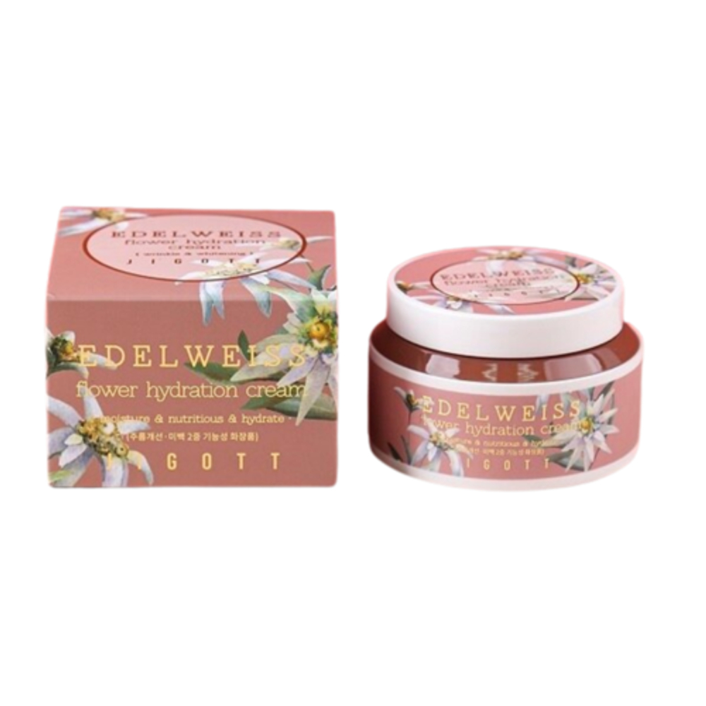 Jigott Крем омолаживающий с экстрактом эдельвейса - Edelweiss flower hydration cream, 100мл