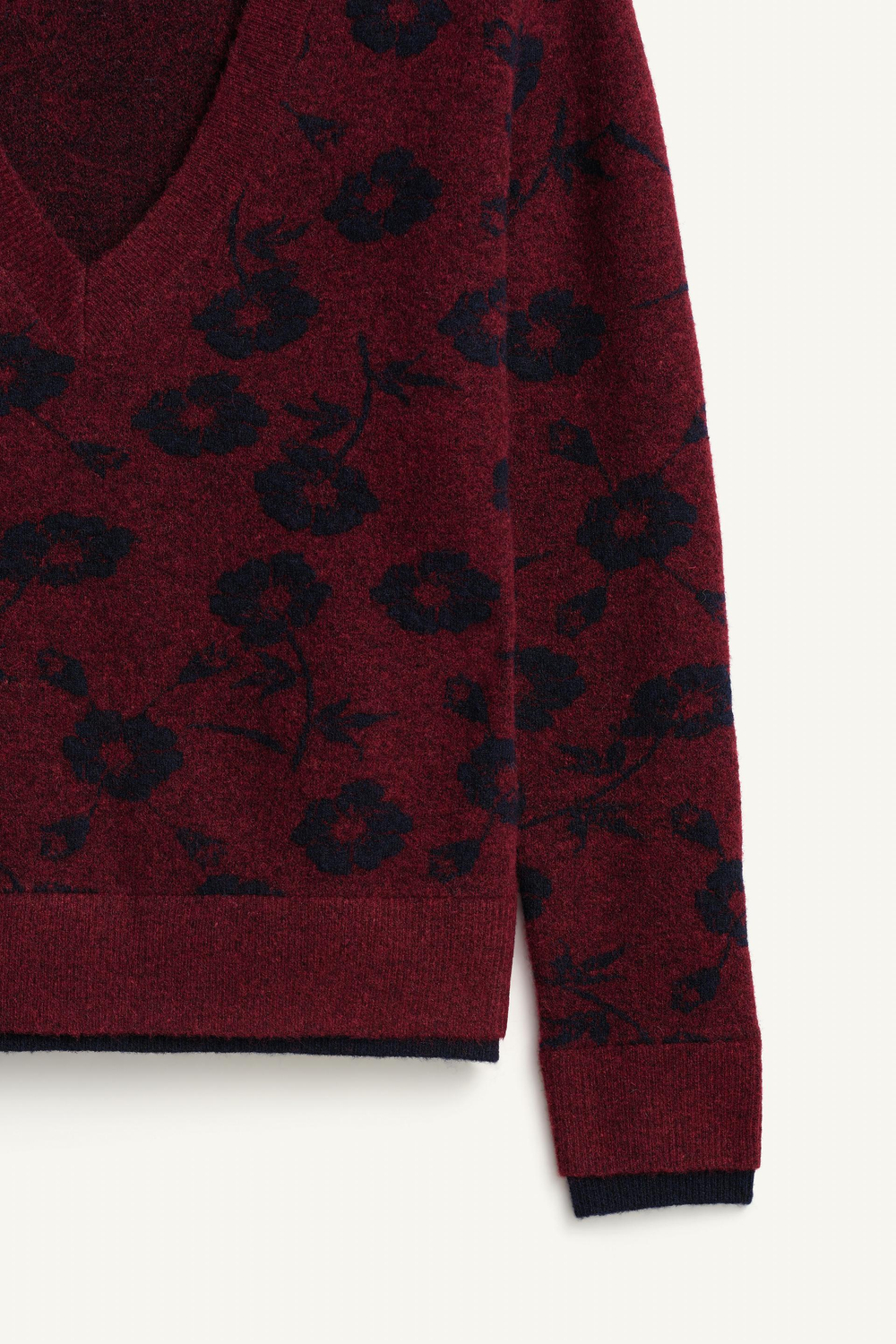 ZARA СВИТЕР С ПРИНТОМ - LIMITED EDITION, ВИННЫЙ