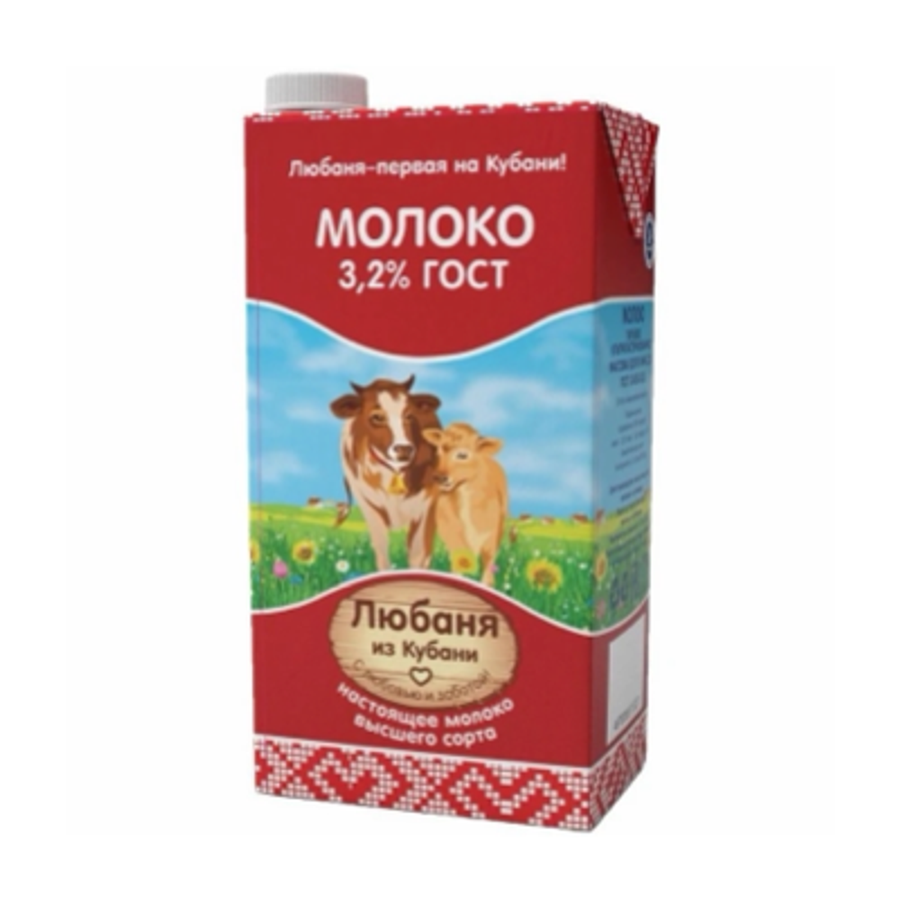 Молоко Любаня из Кубани 3,2% ультрапаст 1л
