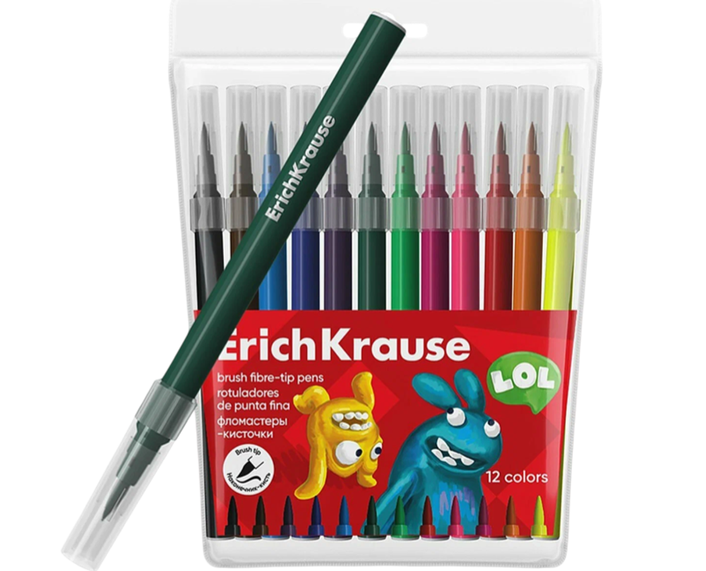 Фломастеры Erichkrause Washable 12 цветов