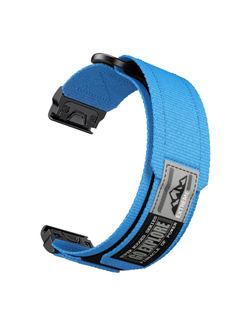 Нейлоновый ремешок 22 мм для Garmin (циферблат 47 мм) QuickFit на липучке (Голубой)