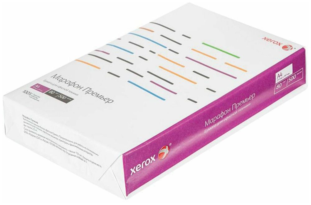 Бумага офисная А4, 80 г/м2, 500 л., марка С, XEROX PERFORMER, Россия, 146% (CIE), 003R90649