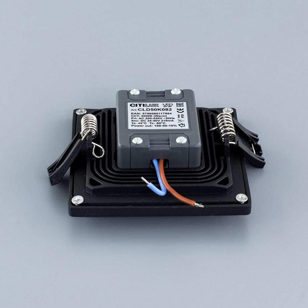 Citilux Омега CLD50K082 LED Встраиваемый светильник с диммером Чёрный