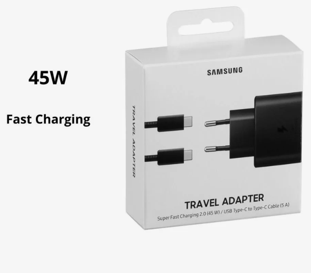 Блок питания Samsung Original Adapter 45W + кабель (5A)-Черный Блок питания Samsung Original Adapter 45W + кабель (5A)-Черный