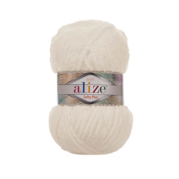 Пряжа Alize (Ализе) Softy Plus / уп.5 мот. по 100 г, 120м, 062 светло-молочный A