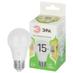 Лампа светодиодная ЭРА GREEN LINE LED A60-15W-830-E27 GL 15Вт груша теплый свет E27 | Лампы cветодиодные Груша (A)