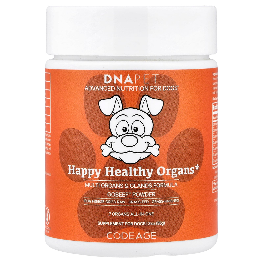 Codeage, DNA Pet, для здоровья органов, формула для нескольких органов и желез, для собак, 85 г (3 унции)