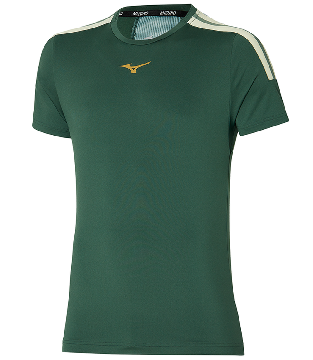 Мужская теннисная футболка Mizuno Shadow Tee - зеленый