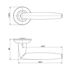 Ручка раздельная FUARO SUPREME LM/Z R.TL54 BL-24 черный /45793/