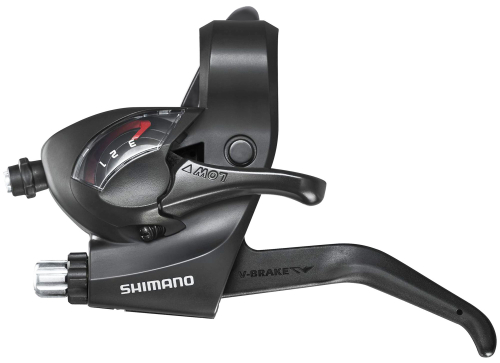 Шифтер триггерный с ручкой тормоза ST-EF41 Tourney SHIMANO левый 3 cкоростей, с тросом 1800мм