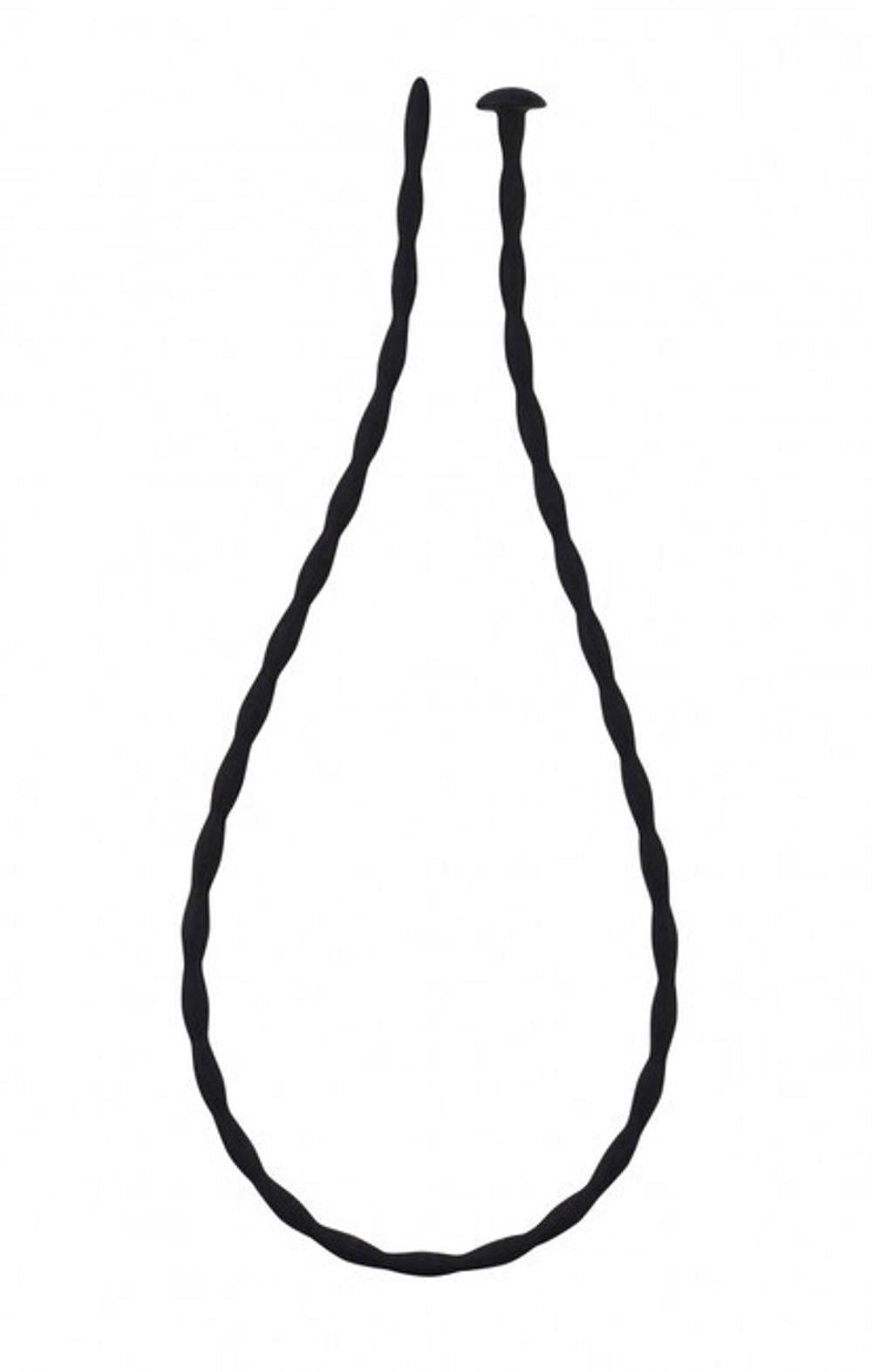 Силиконовый уретральный массажер Wavy Urethral Plug Medium (30 см , черный) (Цвет: черный)