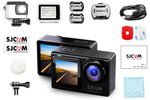 Экшн камера SJCam SJ8 Dual Screen черная с креплением, цифровым стабилизатором, водонепроницаемая 4K Ultra HD на шлем, голову, грудь, велосипед