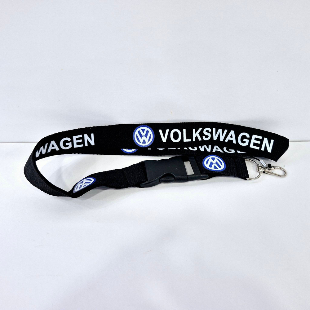 VOLKSWAGEN (чёрный) Люкс / Брелок, шнурок для ключей на шею VOLKSWAGEN (Фольксваген), ланъярд, крафт, чёрный (1 шт)