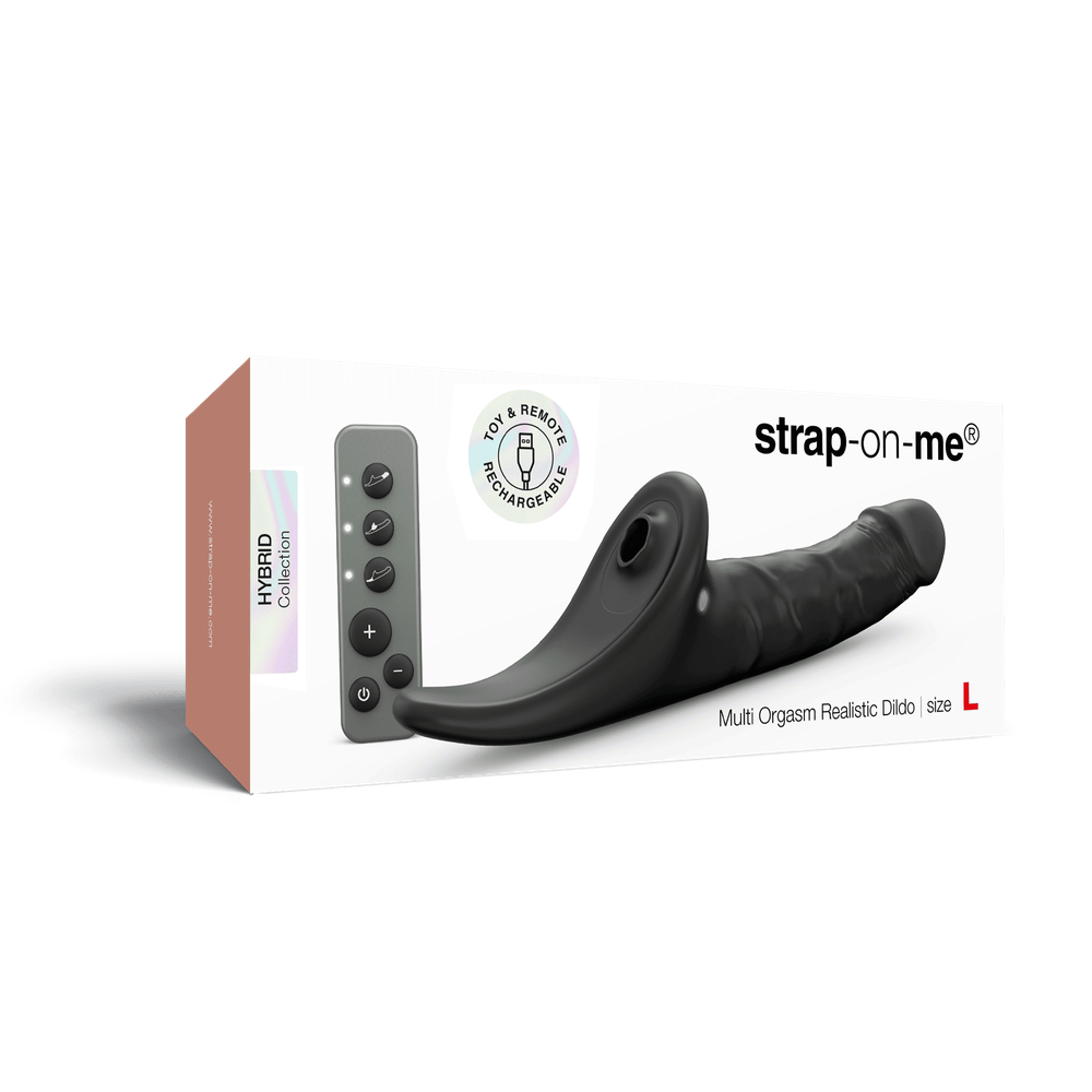 Фаллоимитатор Strap-on-me MULTI ORGASM REALISTIC DILDO с стимуляцией клитора и вибрацией L (черный)