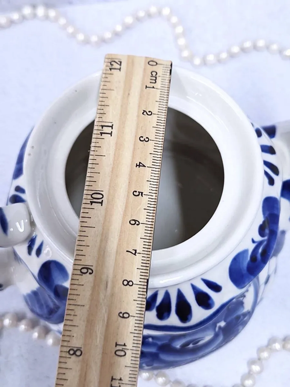 Чайник заварочный фарфоровый Свидание Гжель посуда
