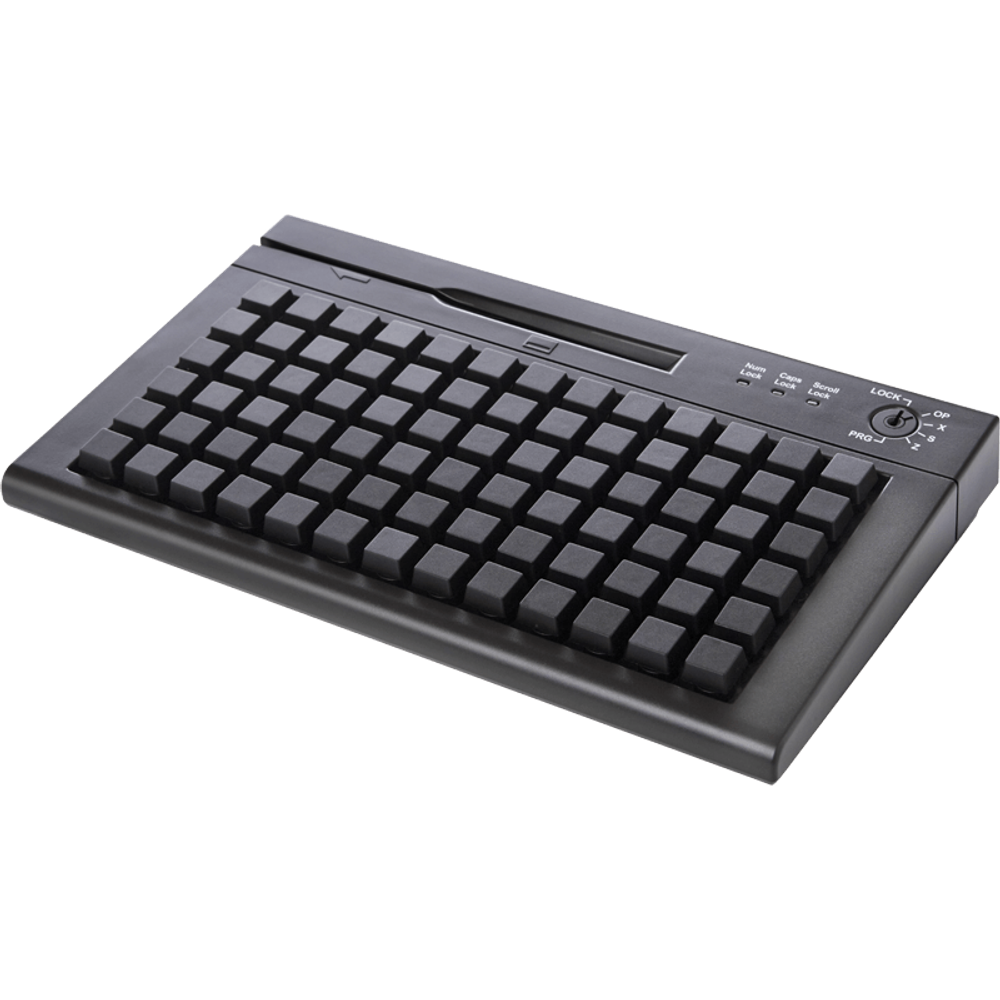 POS клавиатура Heng Yu S78A (USB, Считыватель MSR, Черный, арт. S78A-BMU)