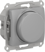 GLOSSA СВЕТОРЕГУЛЯТОР (диммер) поворотно-нажимной, LED, RC, 400Вт, механизм, АЛЮМИНИЙ