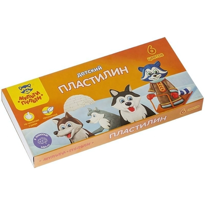 Пластилин 6цв., "Енот на Аляске", со стеком, картон ДП_10232 (Мульти-Пульти)