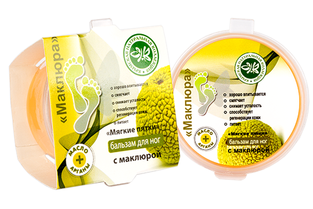 Масло-плитка для ног с Маклюрой Крымская Натуральная Коллекция. Бальзам для ног с экстарктом маклюры регенерирующий.