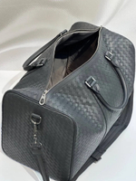 Дорожная сумка Bottega Veneta Intrecciato чёрная кожаная премиум класса