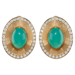 Серьги с Хризопразами и Бриллиантами, E0084-5/18