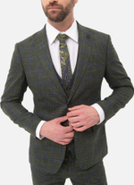 Классический костюм slim fit бренд Belfor оливкового цвета.