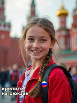 Значок Флаг России 100 шт 37 мм
