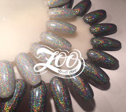 Zoo Nail Голографическая втирка "Серебряная вспышка" 1078