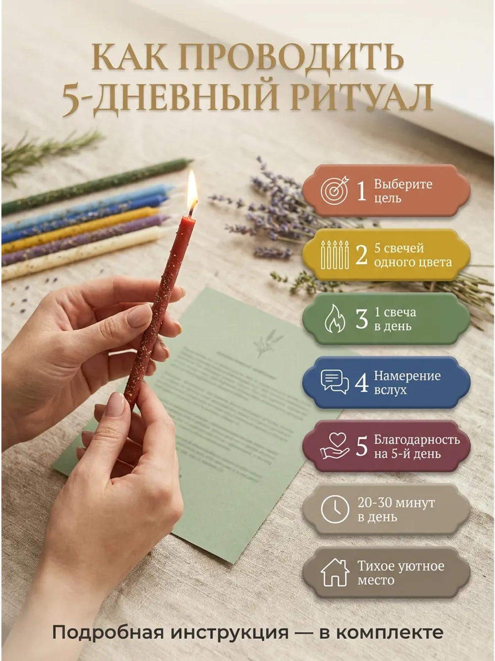 Набор магических свечей 8 цветов по 5шт (40 штук)