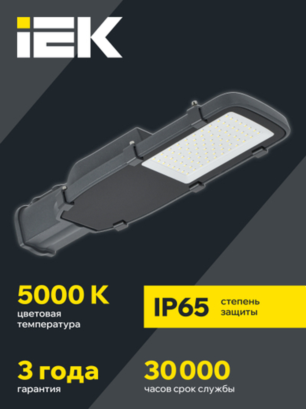 Светильник светодиодный консольный ДКУ 1002-50Д 5000К IP65 серый IEK