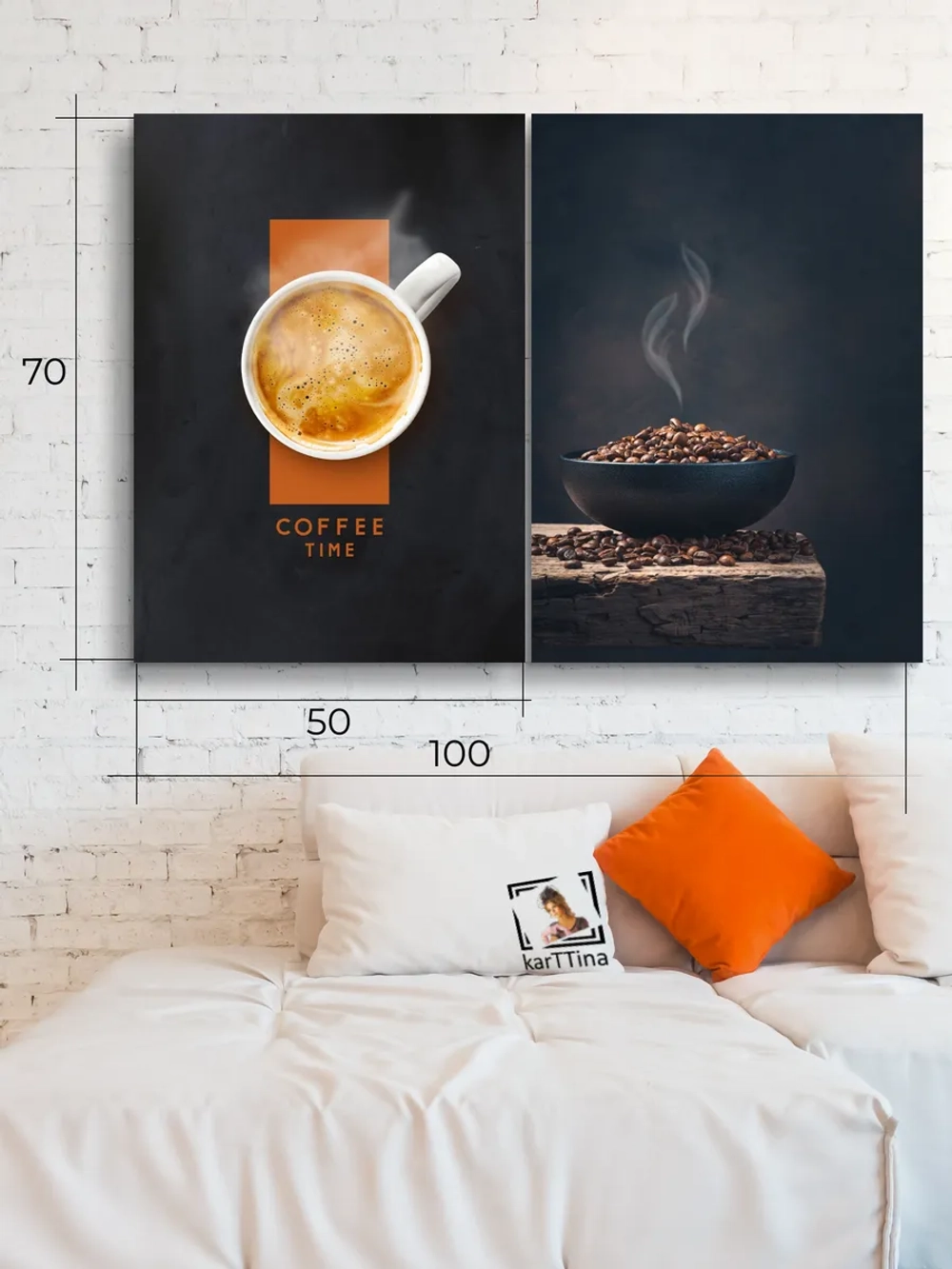 Картина Свежесть обжарки модульная 50x70см 2шт.