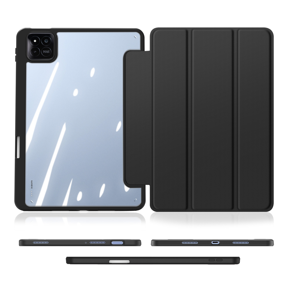 Чехол книжка черного цвета для Xiaomi Pad 8, 8 Pro и Pad 7, 7 Pro, серия Toby Series Case от Dux Ducis