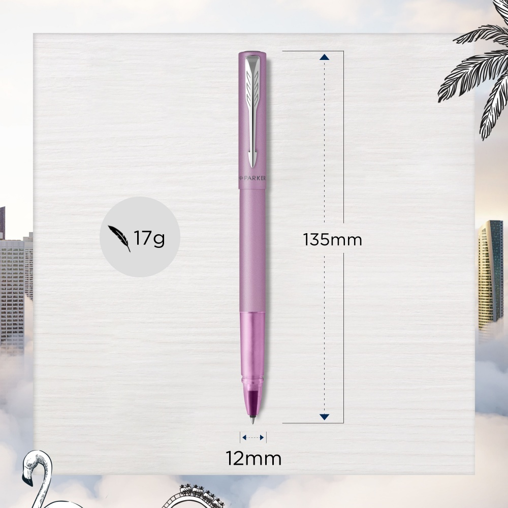 Ручка-роллер Parker Vector  XL Lilac CT, цвет чернил black, стержень: F, в подарочной упаковке.