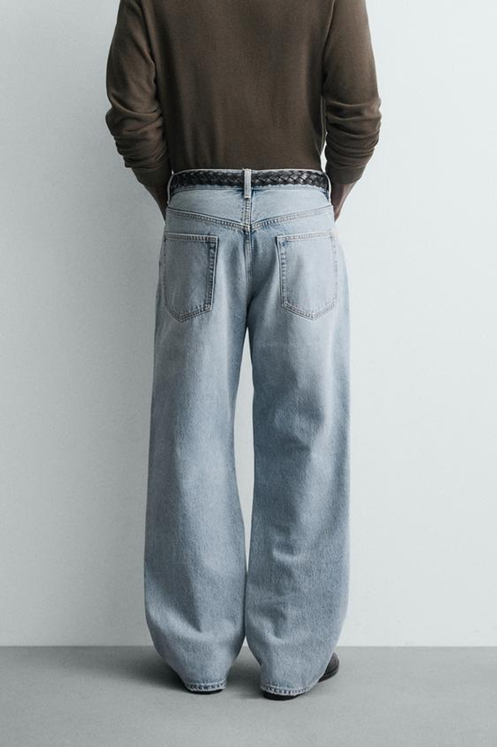 ZARA ДЖИНСЫ LOOSE FIT, ВЫЦВЕТШИЙ СИНИЙ