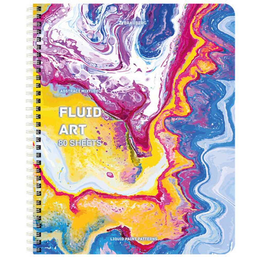 Тетрадь А5 80 л. BRAUBERG гребень, клетка, обложка картон, "Colorful Art", 404414, 4шт